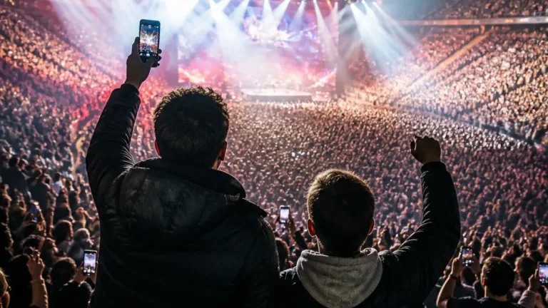 Jamel Debbouze et son fils au concert de Bigflo & Oli à l’Accor Arena à Paris